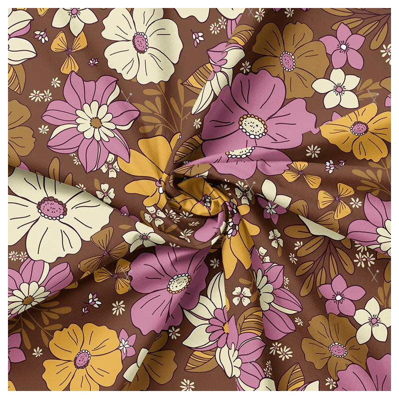 Printed Popelin SYLVIE Brown / Violet